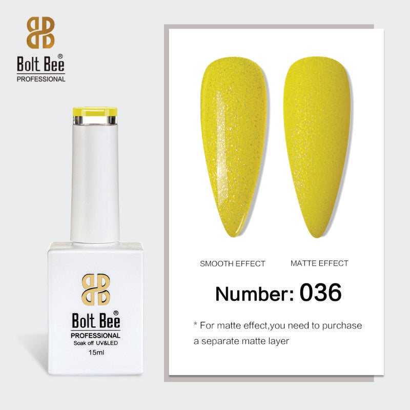 Bolt Bee Gel Polish 15ml – High-Gloss, Long-Lasting UV/LED Soak Off Nail Gel (Shade -036)