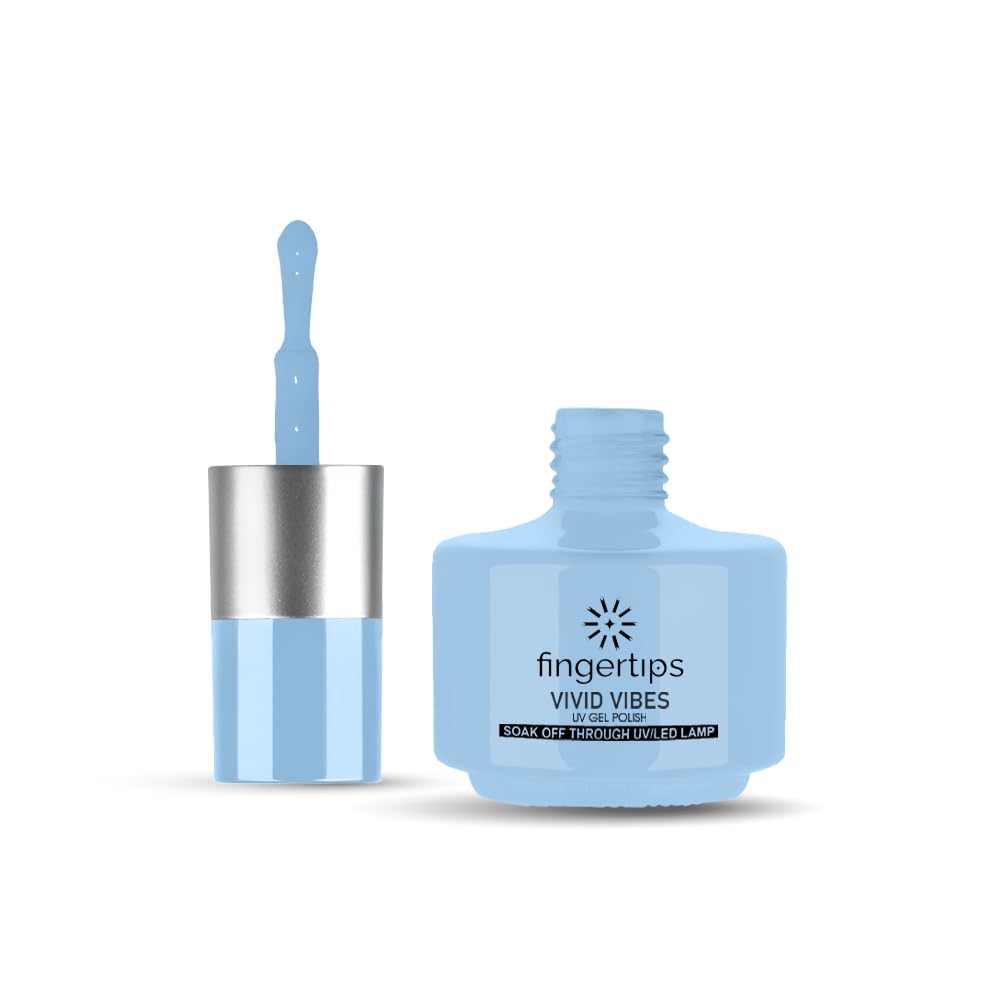 Fingertips Vivid Vibes UV Gel Polish – Shade 10 Powder Blue | Long-Lasting Soak-Off Gel Nail Color