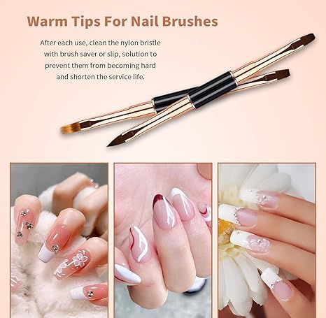 Sevyn Colors Nail Art Brush Set – 5pc Dual-Ended Professional Nail Brushes for Gel, Acrylic, Ombre, 3D & Detail Designs