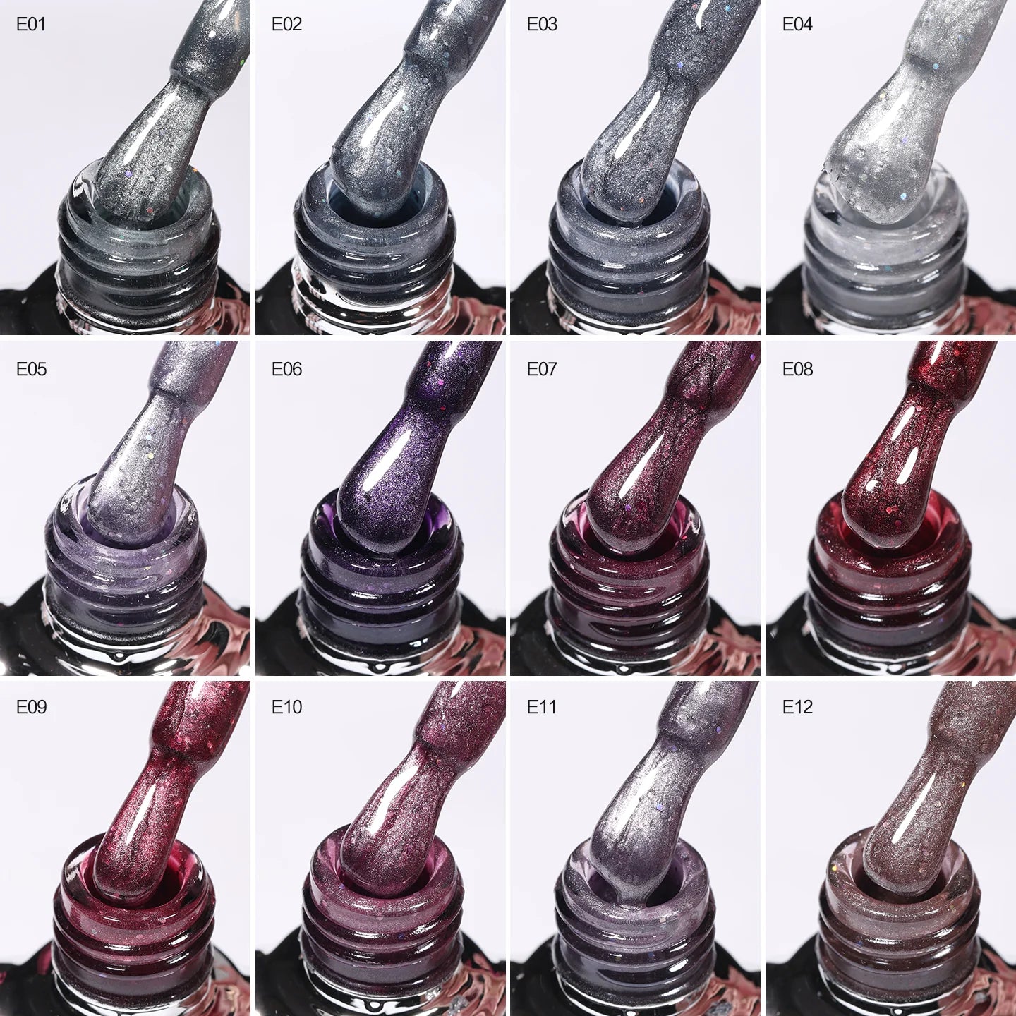 Shills Ethereal Iridescent Cat Eye Gel Polish Set (12 Colors) | Magnetic Nail Art Kit | HEMA & TPO Free