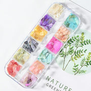 Sevyn Colors Nail Art Mylar Flakes – 12 Color Iridescent Shattered Glitter Set for Gel, Acrylic & DIY Nail Designs