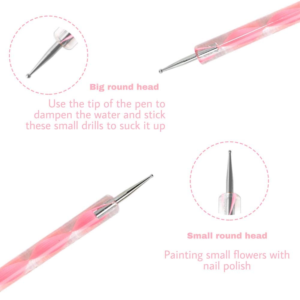 Sevyn Colors 5PCS Nail Art Dotting Pen Set – Dual-Ended Marble Dotting Tools for Nail Art Design, Gel Polish, Acrylic & DIY Manicure