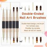 image, Sevyn Colors Nail Art Brush Set – 5pc Dual-Ended Professional Nail Brushes for Gel, Acrylic, Ombre, 3D &amp; Detail Designs

