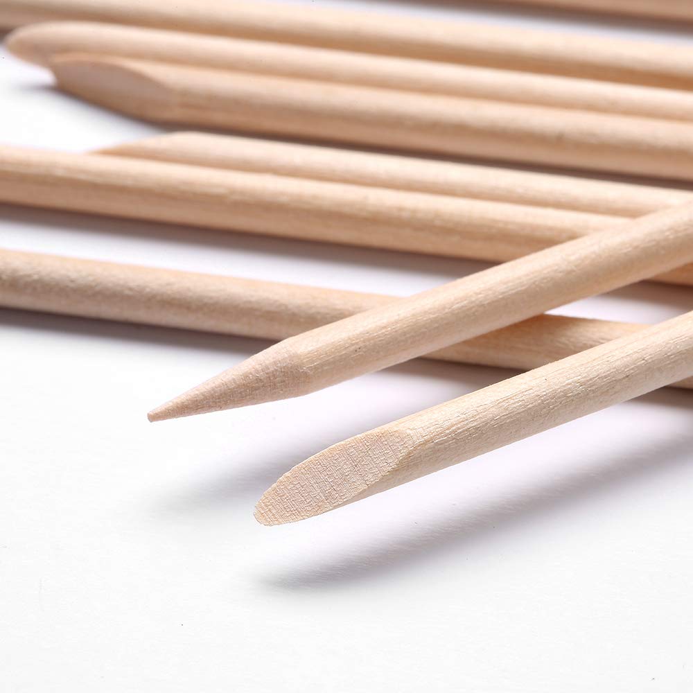 Sevyn Colors Wooden Cuticle Sticks  Double-Ended Manicure Orange Sticks for Nail Art, Cuticle Pusher & Cleaner (Pack Of 100)