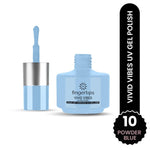 image, Fingertips Vivid Vibes UV Gel Polish – Shade 10 Powder Blue | Long-Lasting Soak-Off Gel Nail Color