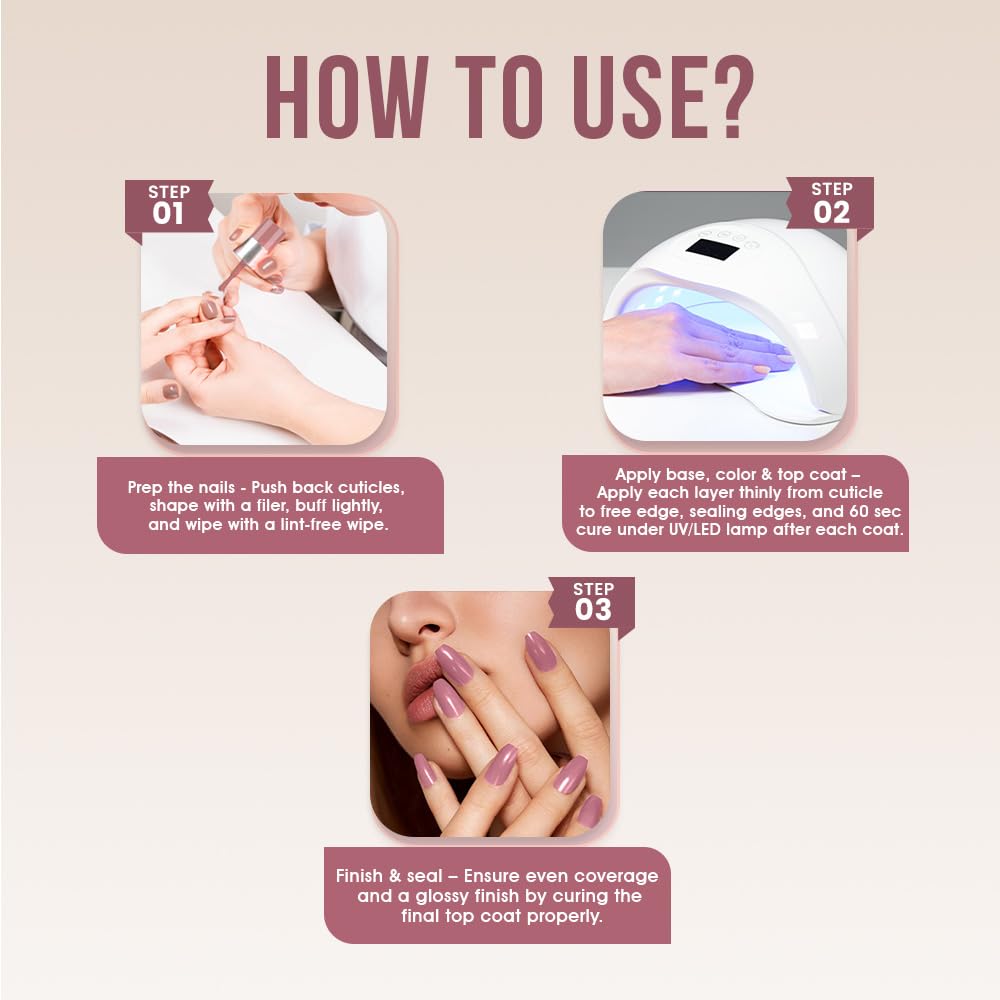 Fingertips Vivid Vibes UV Gel Polish – Shade 15 Dark Magenta | 16ml Long-Lasting Soak-Off Gel Nail Color