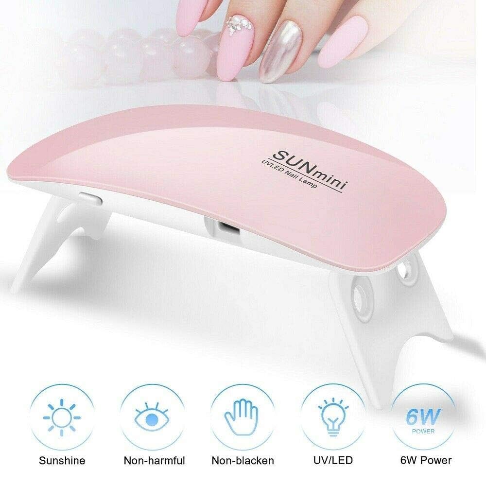 Sevyn Colors SUN mini Portable UV/LED Nail Lamp – Compact Pink Gel Nail Dryer for Manicure & Pedicure | USB Powered