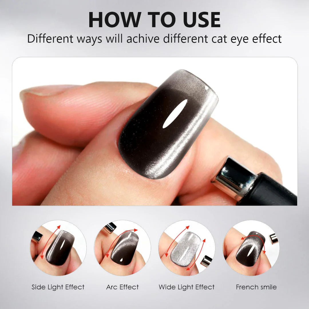 SHILLS Professional Black Glass Cat Magnetic Gel Polish – 9D Cat Eye Effect, Soak-Off UV & LED Gel Polish (Shade 426)