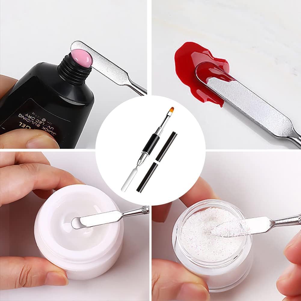 Sevyn Colors Dual-Ended Nail Art Tool  2 in 1 Cuticle Pusher & Gel Nail Brush with Nylon Hair and Steel Tip for Acrylic & Gel Nails