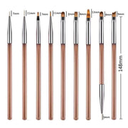 Sevyn Colors 9 Pcs Nail Art Brush Set – Professional Nail Design Brushes for Gel, Acrylic, Detailing, Striping, and Nail Art