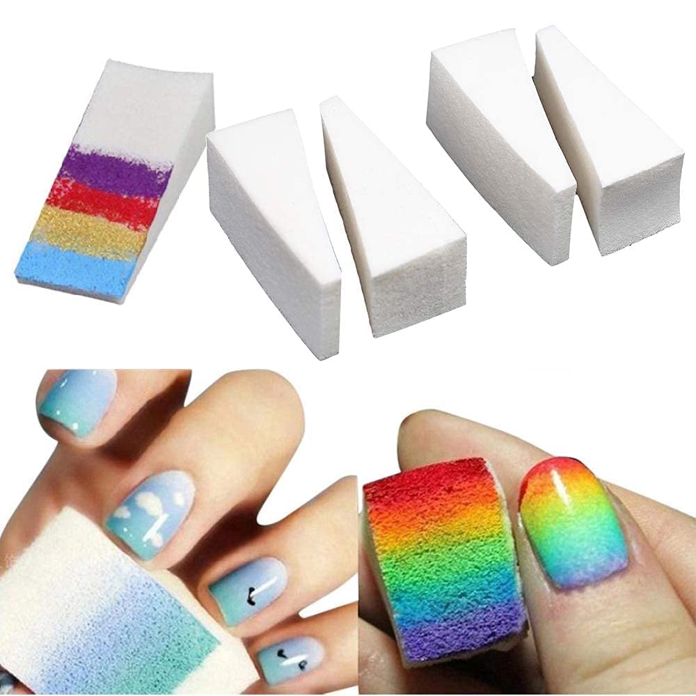 Sevyn Colors Nail Art Sponges Gradient Ombre Sponge Set for Nail Polish, Gel & Acrylic Nail Design (Pack of 8)