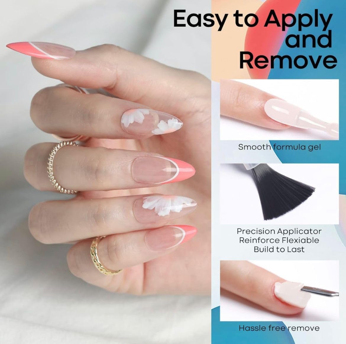 BOLT BEE Gel Nail Polish Kit – Set of 6 Summer Colors | Navy Blue, Mint Green, Neon Yellow, Pink, Nude | Soak-Off UV/LED Gel, 15ml Each