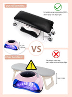 image, Sevyn Colors Professional Nail Arm Rest – Ergonomic Hand Cushion Stand with Anti-Slip Steel Legs for Nail Art, Manicure &amp; UV Dryer Use
