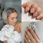 image, Sevyn Colors Pearl White Beads for Nail Art  Mini Flatback Pearls for 3D Nail Designs, Crafts &amp; Embellishments

