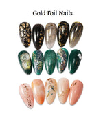 image, Sevyn Colors Nail Art Foil Flakes – 3 Metallic Leaf Foil Colors for Gel &amp; Acrylic Nails, Gold Silver Copper Nail Decoration Set