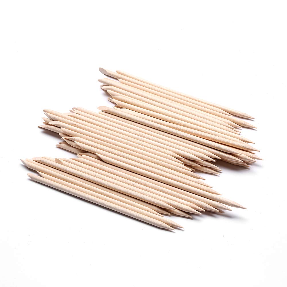 Sevyn Colors Wooden Cuticle Sticks  Double-Ended Manicure Orange Sticks for Nail Art, Cuticle Pusher & Cleaner (Pack Of 100)