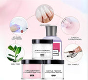 Ez Flow Acrylic Nail Kit – Professional Acrylic System with Q Monomer, Clear/Pink/White Powders, Brush & Glass Dish