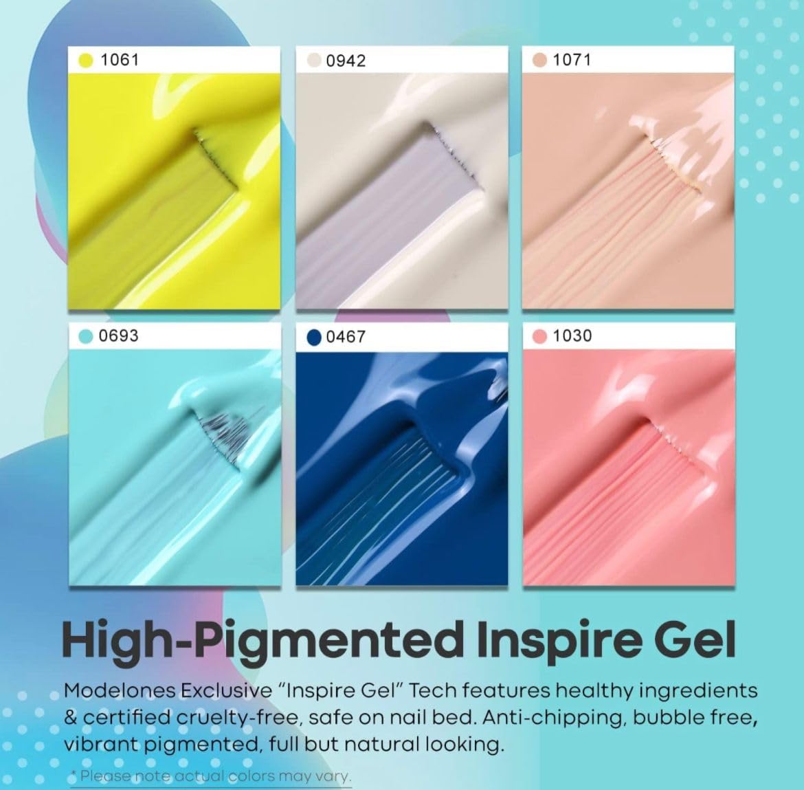 BOLT BEE Gel Nail Polish Kit – Set of 6 Summer Colors | Navy Blue, Mint Green, Neon Yellow, Pink, Nude | Soak-Off UV/LED Gel, 15ml Each