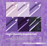 image, Bolt Bee Purple Gel Nail Polish Set – 6 Colors Grape, Glitter, Lavender &amp; Plum Shades | Soak-Off LED Gel for Summer Nail Art
