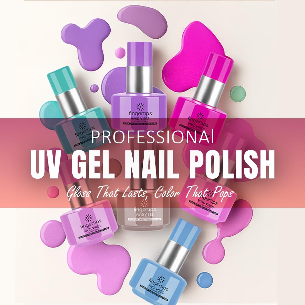 Fingertips Vivid Vibes UV Gel Polish – Shade 12 Pumpkin Splash | 16ml Long-Lasting Soak-Off Gel Nail Color