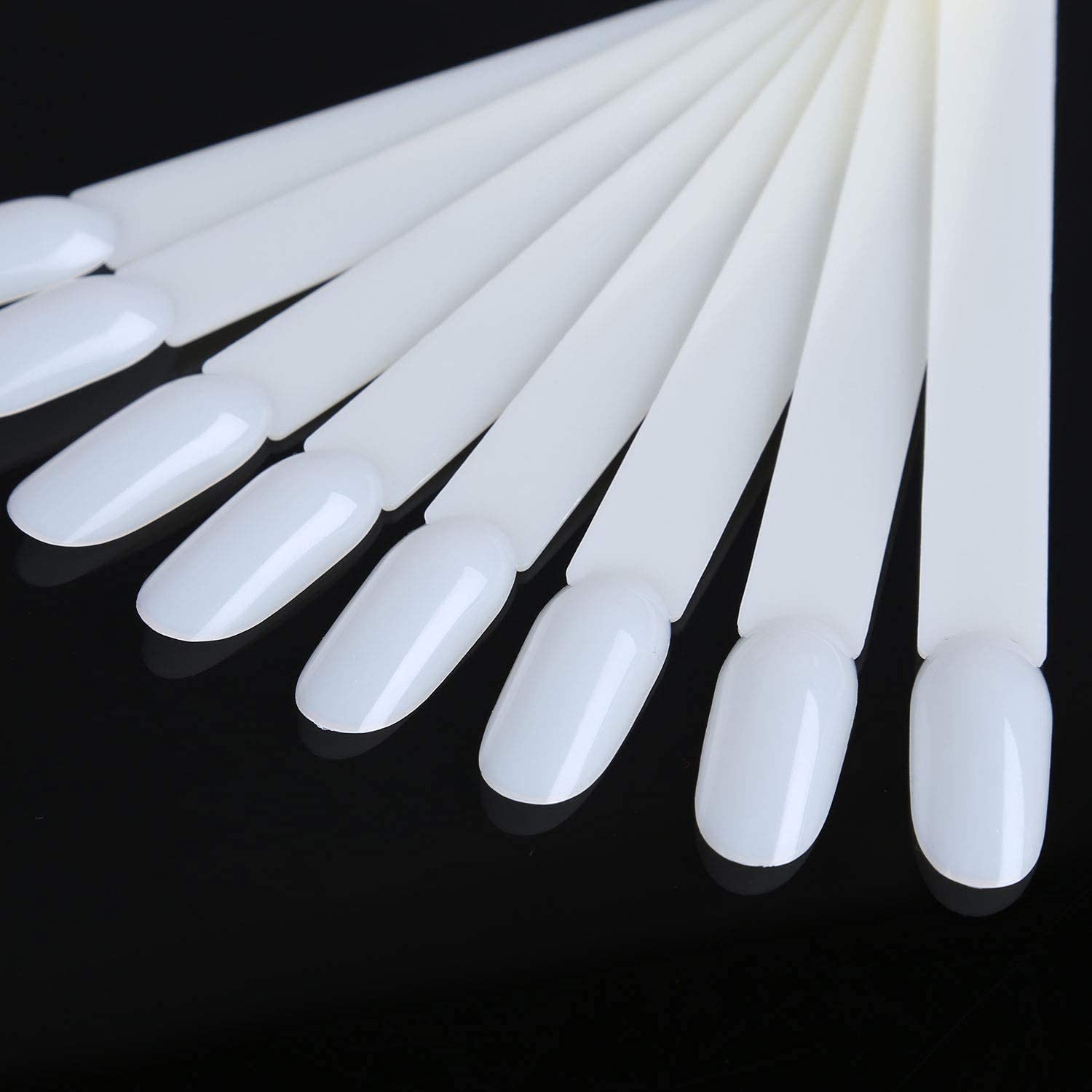 Sevyn Colors Natural Nail Swatch Sticks – 50PCS Nail Display Fan Board with Ring for Gel, Acrylic & Polish Samples