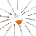 image, Sevyn Colors 15-Piece Nail Art Brush Set – Professional Nail Design Brushes for Gel, Acrylic, Detailing, Striping, and DIY Nail Art
