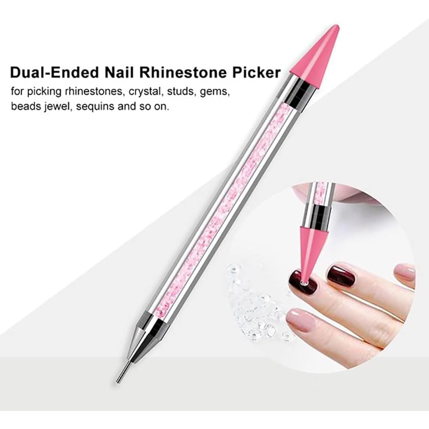 Sevyn Colors Dual-Ended Nail Rhinestone Picker Tool  Wax Pencil & Dotting Tool for Nail Art Gems, Crystals, Beads & Sequins