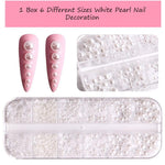 image, Sevyn Colors Pearl White Beads for Nail Art  Mini Flatback Pearls for 3D Nail Designs, Crafts &amp; Embellishments
