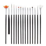 image, Sevyn Colors 15-Piece Nail Art Brush Set – Professional Nail Design Brushes for Gel, Acrylic, Detailing, Striping, and DIY Nail Art
