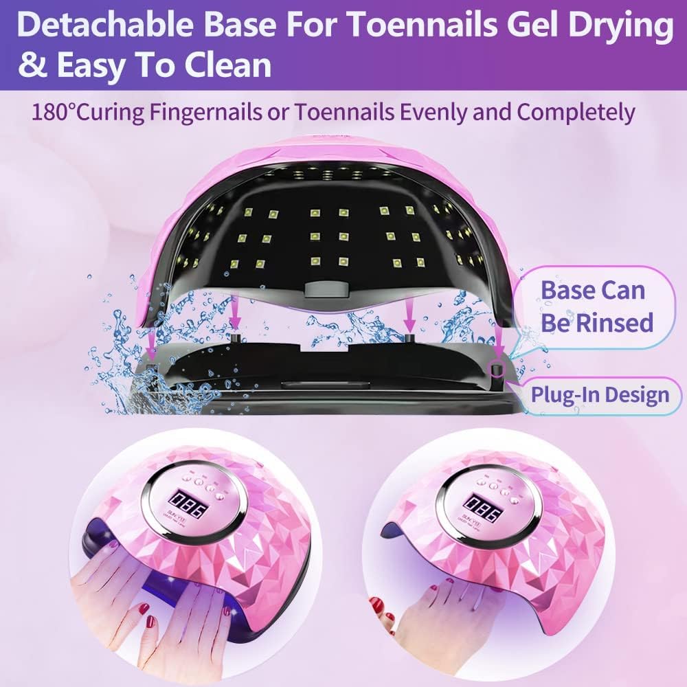 SUN Y13 248W UV LED Nail Lamp – Fast Nail Dryer with 60 LED Beads, Auto Sensor & 4 Timer Settings – UV Light for Gel Nail Polish