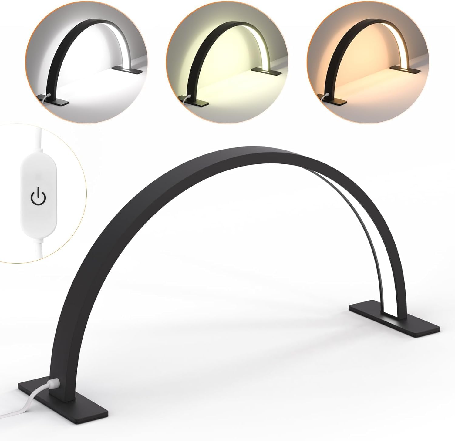 Sevyn Colors Half Moon LED Nail Desk Lamp – Adjustable Warm to Cool Light, Professional Salon Lighting for Manicure, Tattoo, Beauty & Skincare