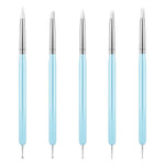 image, Sevyn Colors 5PCS Silicone Nail Art Tools with Dotting Pens – Dual-Ended Nail Sculpting Brushes for Gel Polish, Cleanup &amp; Detailing
