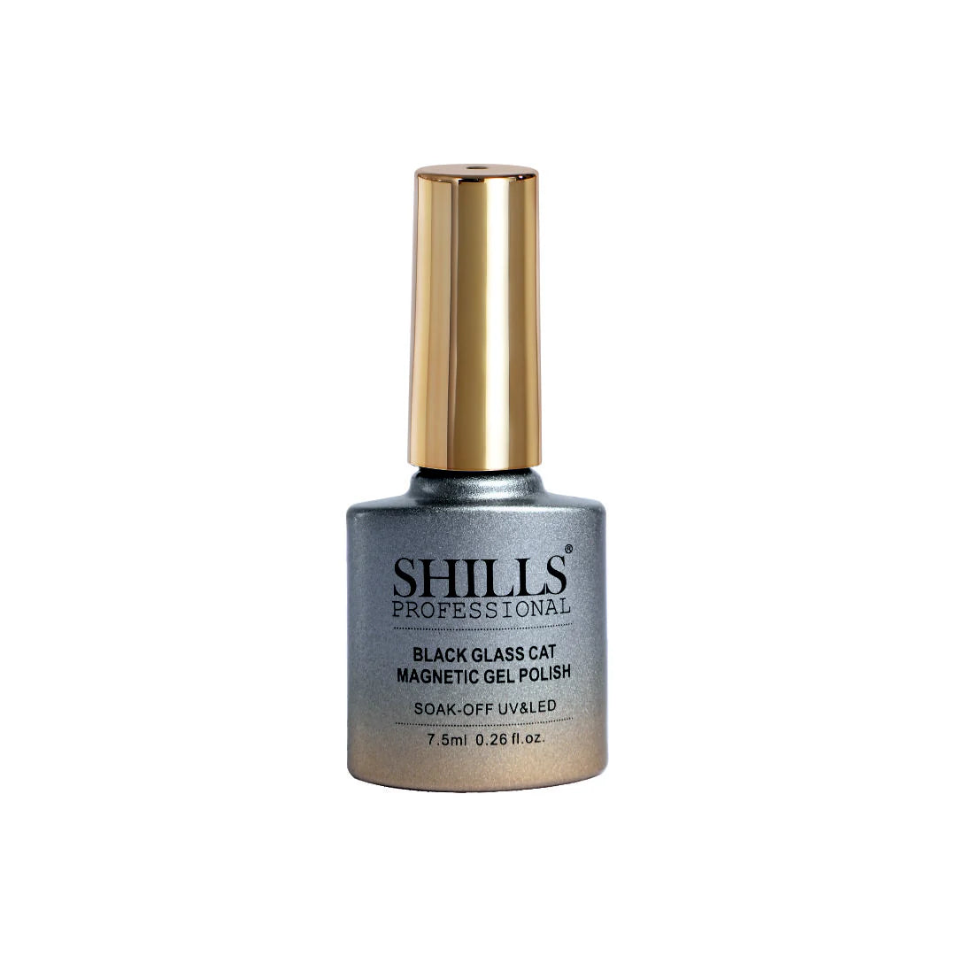 SHILLS Professional Black Glass Cat Magnetic Gel Polish – 9D Cat Eye Effect, Soak-Off UV & LED Gel Polish (Shade 426)