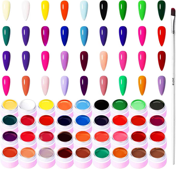 Sevyn Colors Gel Paint Nail Polish Set – 36 Colors Nail Art Gel Kit | Nail Design & DIY Painting Gel for Salon & Home Use