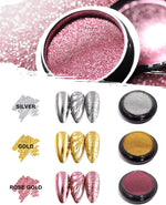 image, Sevyn Colors Gold &amp; Silver Chrome Nail Powder Set  Mirror Metallic Pigment Duo for Gel &amp; Acrylic Nails
