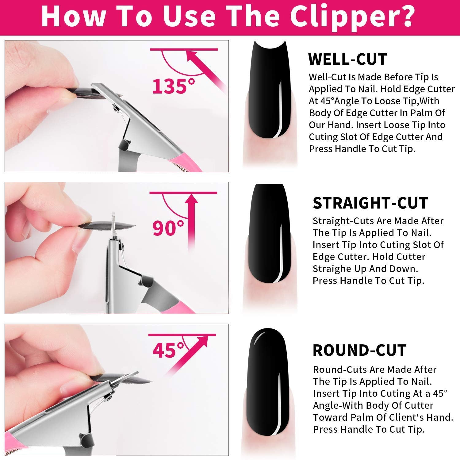 Sevyn Colors Acrylic Nail Tip Cutter  Professional Fake Nail Clipper for Artificial Nails, Gel Nails & Nail Extensions
