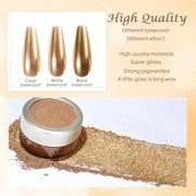 Sevyn Colors Gold Chrome Nail Powder  Mirror Effect Metallic Gold Pigment for Gel & Acrylic Nail Art