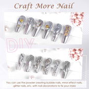 Sevyn Colors Silver Chrome Nail Powder Ultra Mirror Metallic Pigment for 3D Nail Art & Gel Polish, with Applicator