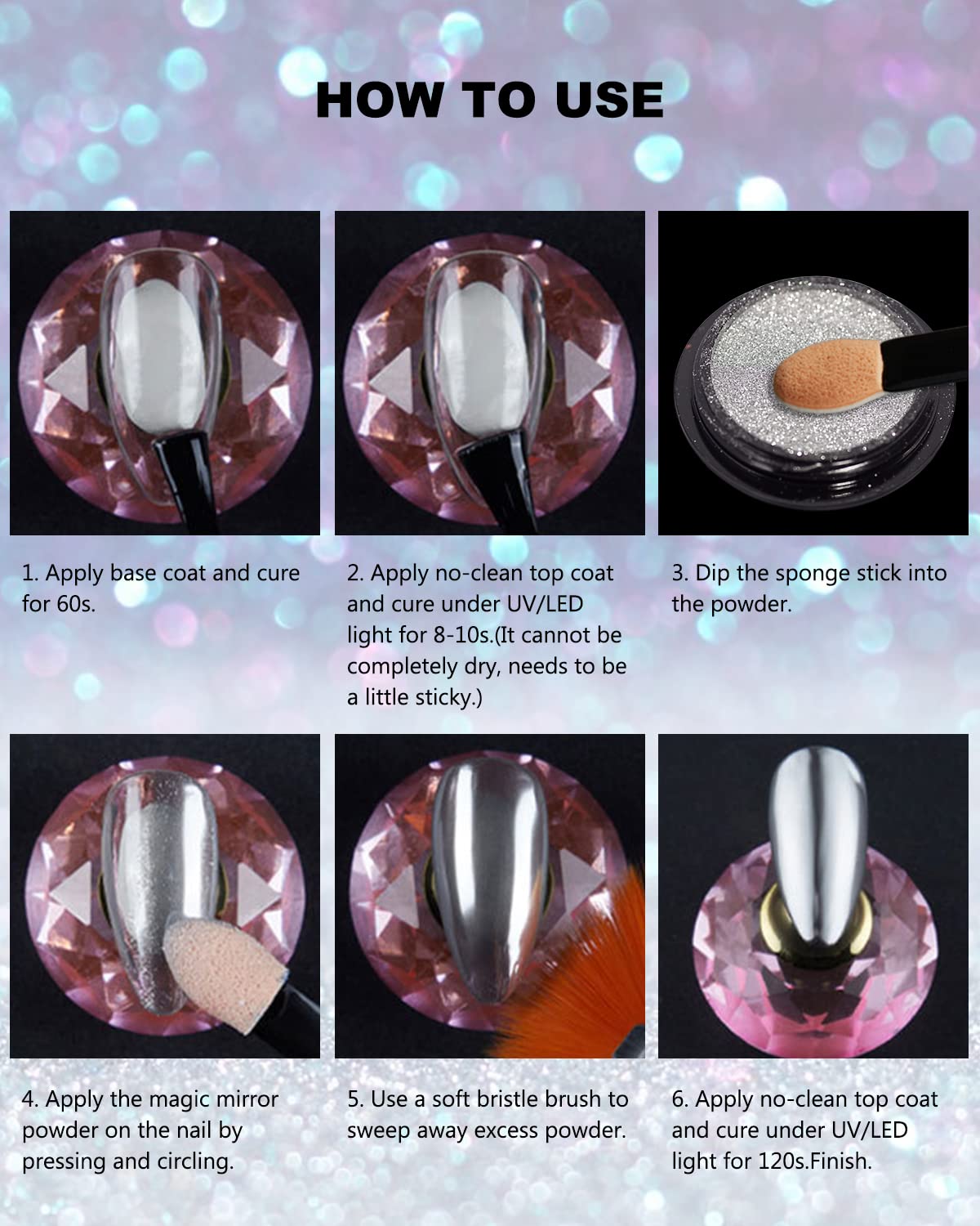 Sevyn Colors Gold & Silver Chrome Nail Powder Set  Mirror Metallic Pigment Duo for Gel & Acrylic Nails