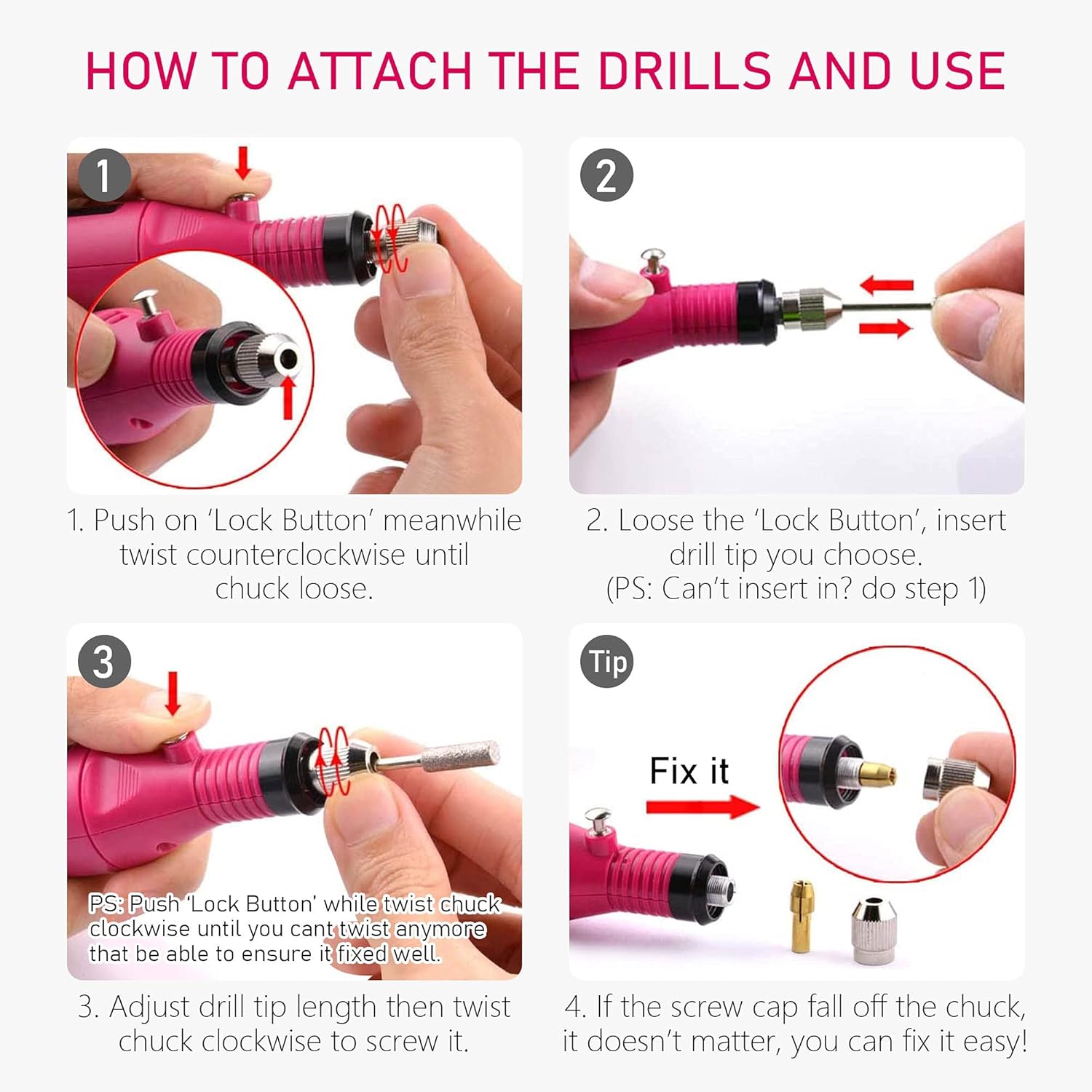 Sevyn Colors Professional Electric Nail Drill Machine Kit for Manicure & Pedicure – Adjustable Speed with 6 Drill Bits & 6 Sanding Bands