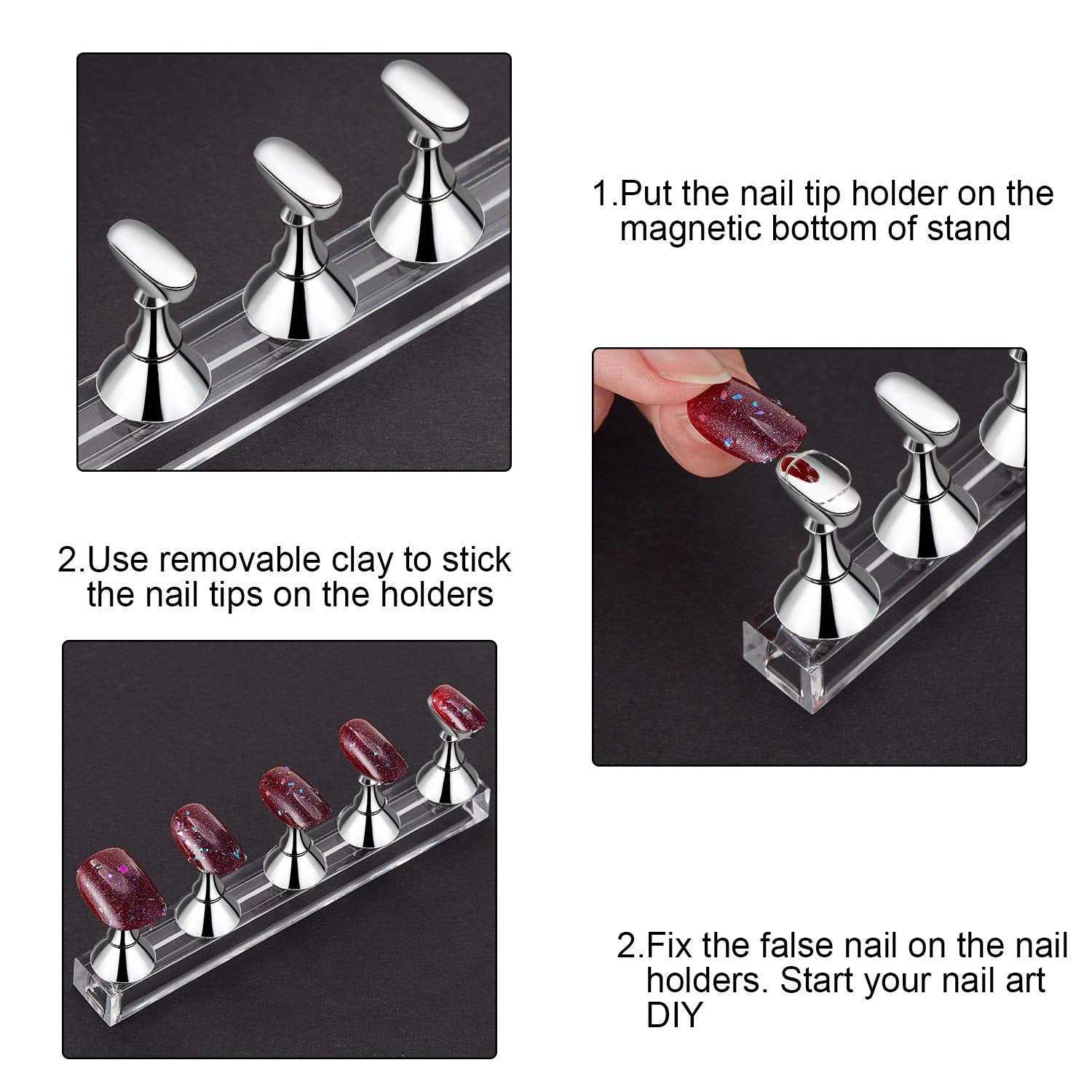 SEVYN COLORS Nail Art Stand – Magnetic Nail Display Holder for Press-On Nails & Nail Art Practice