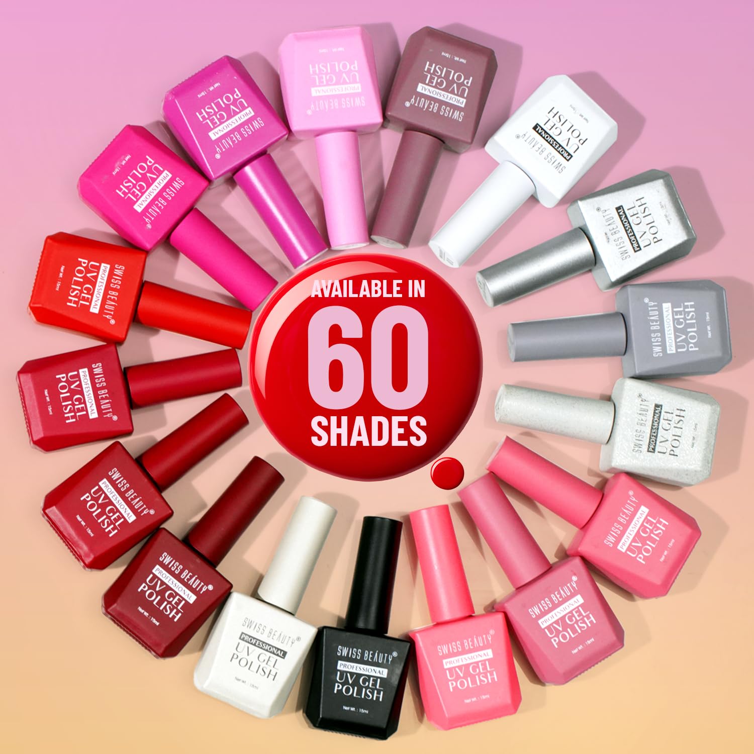 Swiss Beauty Gel Polish 15ml Long-Lasting, High-Shine UV/LED Soak-Off Nail Color for Salon & Home Use (Shade - 09)
