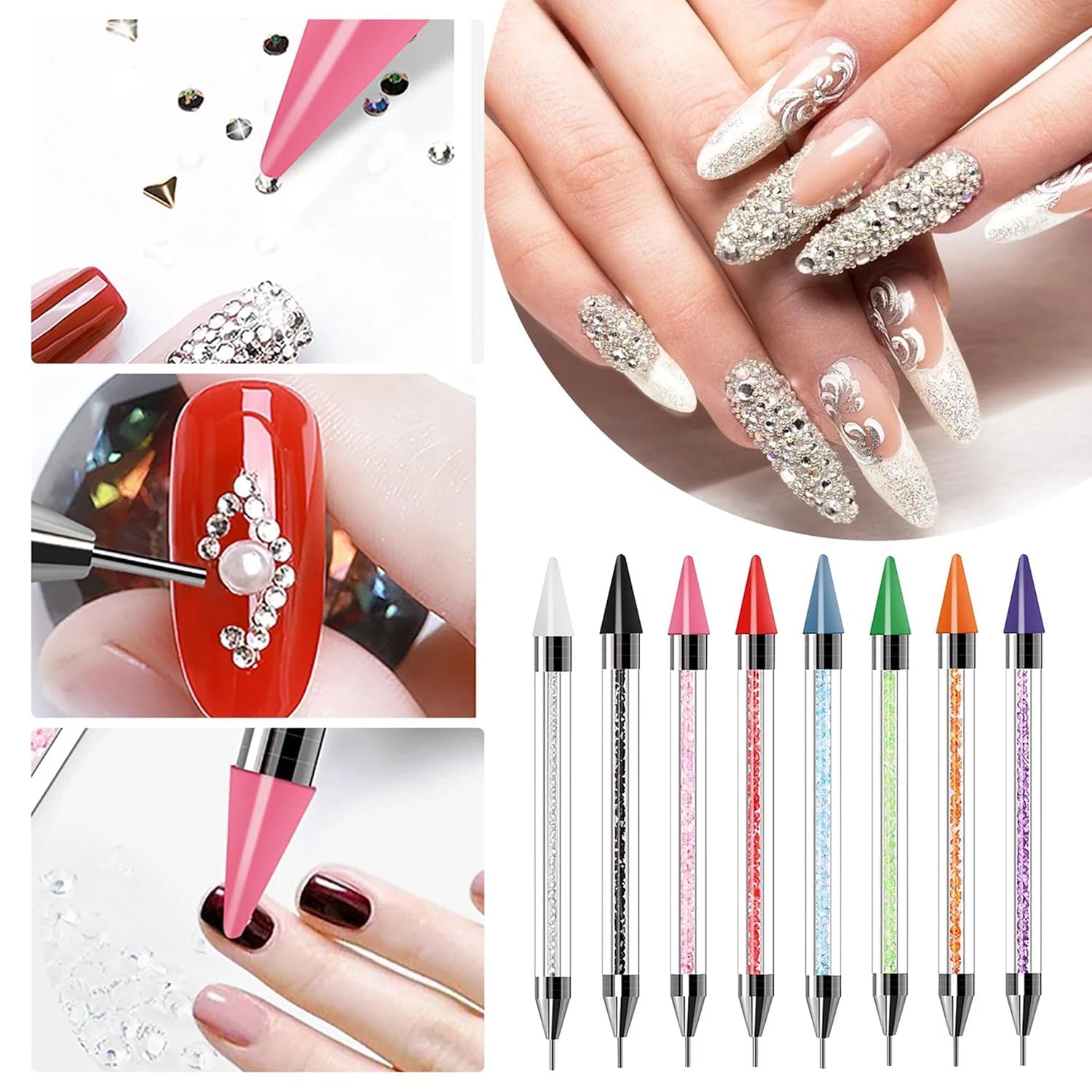 Sevyn Colors Dual-Ended Nail Rhinestone Picker Tool  Wax Pencil & Dotting Tool for Nail Art Gems, Crystals, Beads & Sequins