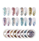 image, Sevyn Colors Myler Glitter Nail Powder Set 08 Iridescent Flake Glitters for Gel Nails, DIY Nail Art, Resin &amp; Crafts
