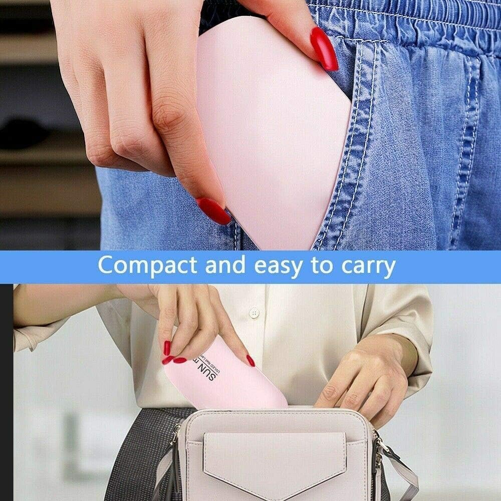 Sevyn Colors SUN mini Portable UV/LED Nail Lamp – Compact Pink Gel Nail Dryer for Manicure & Pedicure | USB Powered