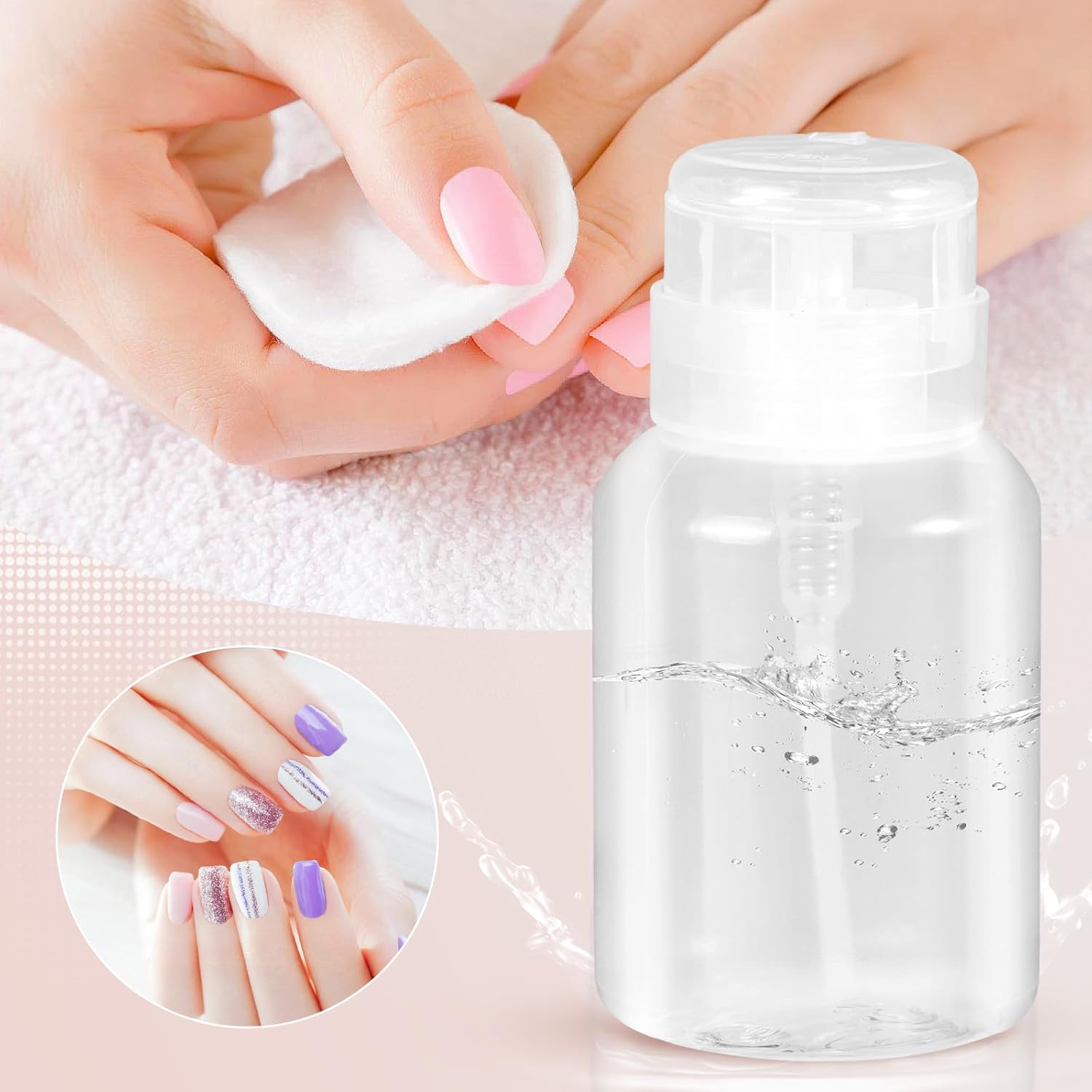 Sevyn Colors Nail Pump Dispenser Bottle Push-Down Liquid Dispenser for Nail Polish Remover, Toner & Acetone