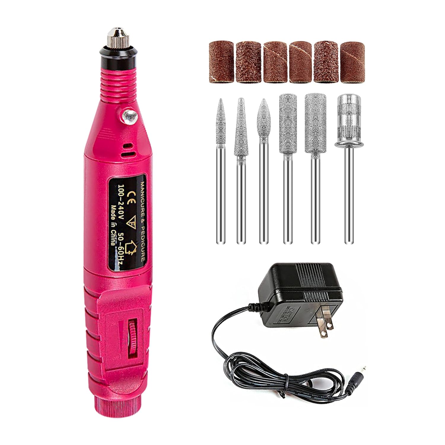Sevyn Colors Professional Electric Nail Drill Machine Kit for Manicure & Pedicure – Adjustable Speed with 6 Drill Bits & 6 Sanding Bands