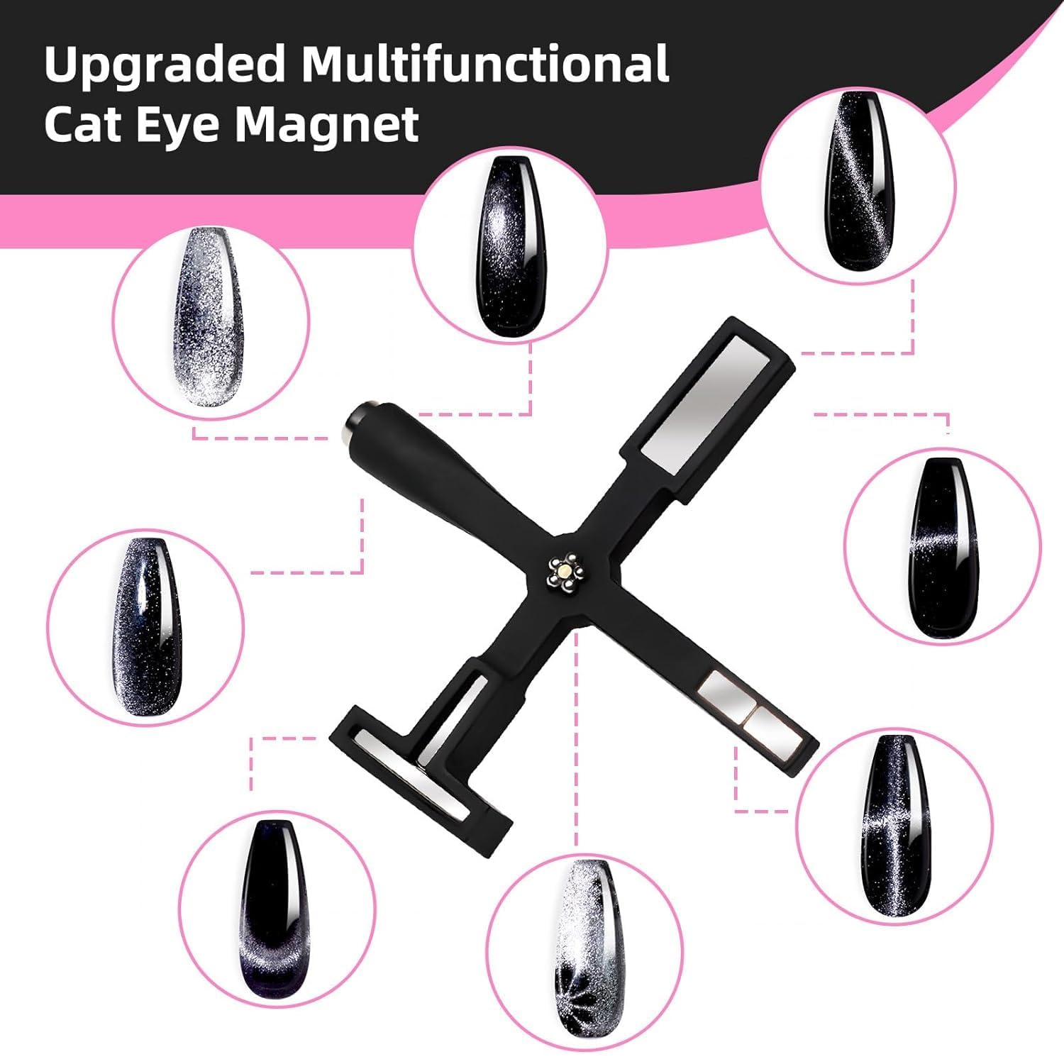 Sevyn Colors 5-in-1 Magnetic Nail Tool  Cat Eye Nail Magnet Wand Set for Gel Polish Effects