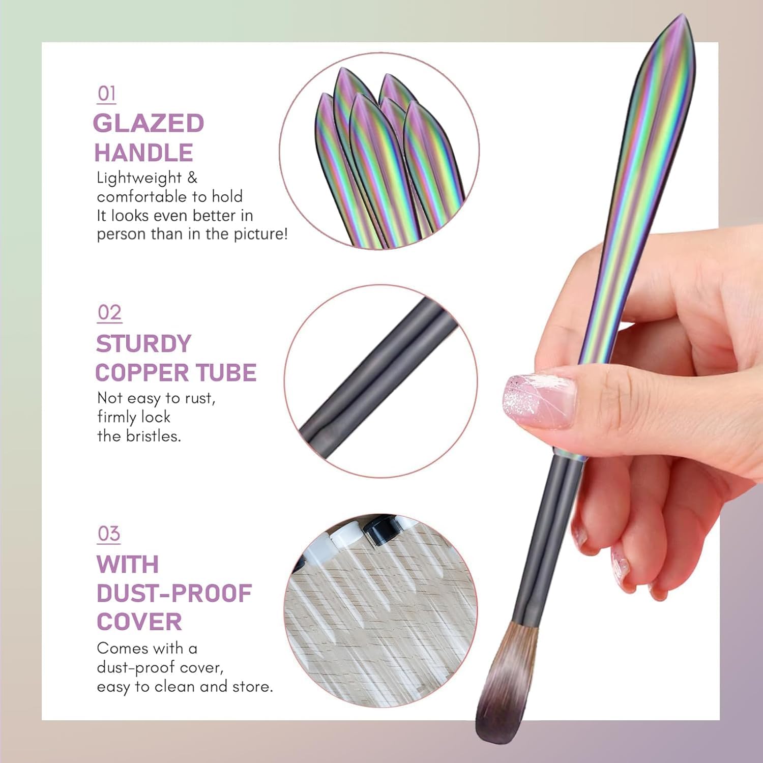 Sevyn Colors Professional Acrylic Nail Brush Set – Sizes 6, 8, 10, 12 | Kolinsky-Style Brushes for Acrylic Application