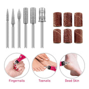 Sevyn Colors Professional Electric Nail Drill Machine Kit for Manicure & Pedicure – Adjustable Speed with 6 Drill Bits & 6 Sanding Bands